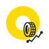 Tire Icon with Statistic Line